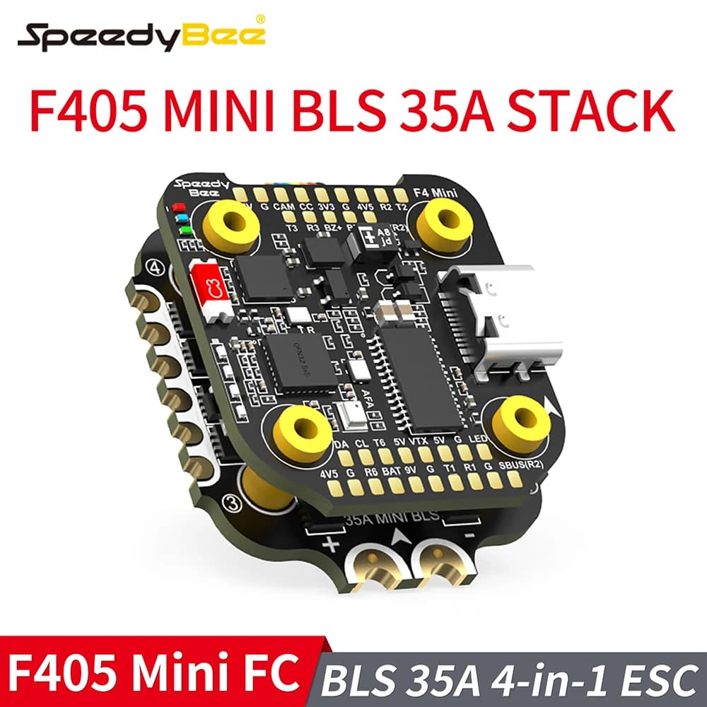F405 MINI SpeedyBee F405 Mini Stack Flight Controller FC BLS 35A V2 3-6S 20x20 4-in-1 ESC Dual BECs for RC FPV Racing Drone