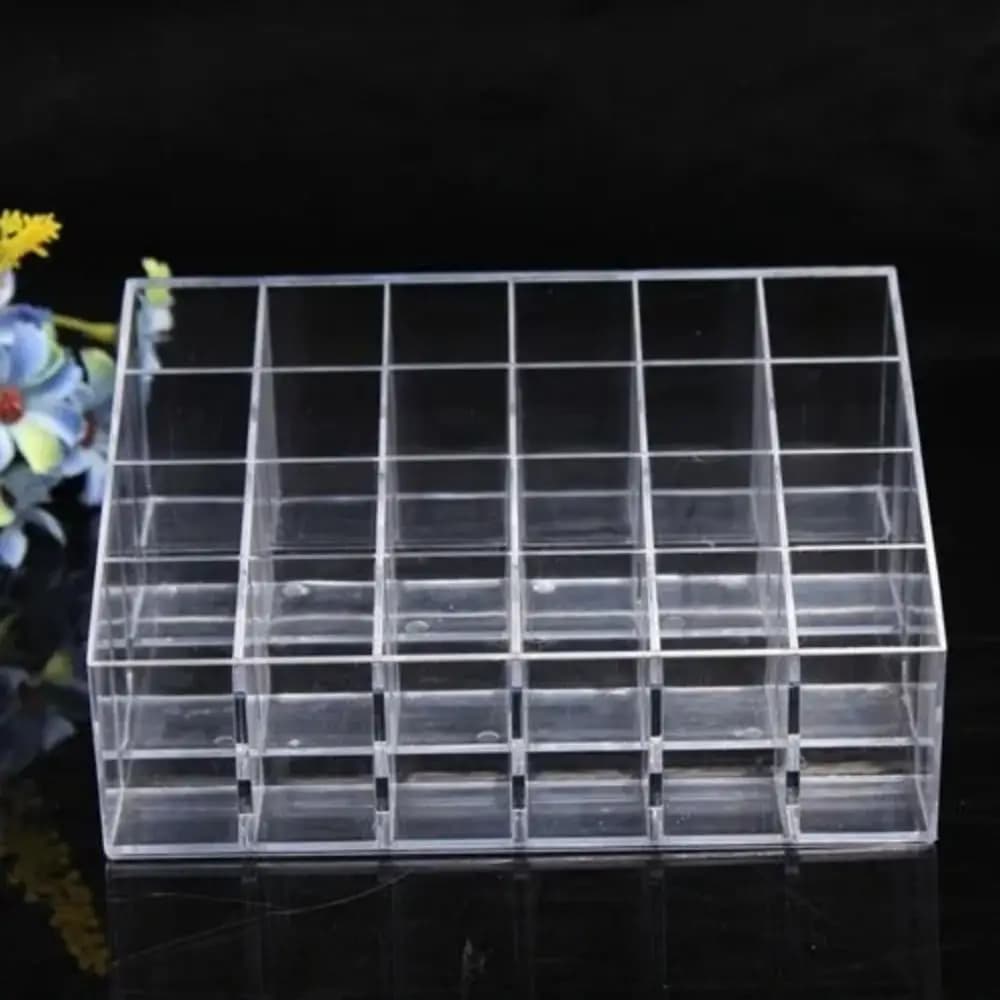 24 Grid Makeup Organizer Storage Box New Clear Multi-purpose Lipstick Stand Case Lipstick Display Stand Holder