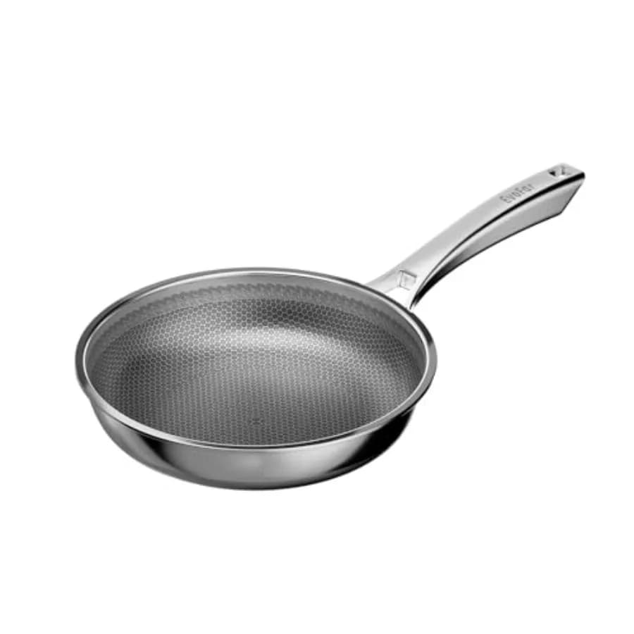Padella Ibrida Antiaderente in Acciaio Inossidabile, Senza PFOA, Pentola Non Tossica per Chef, Compatibile con Elettrodomestici