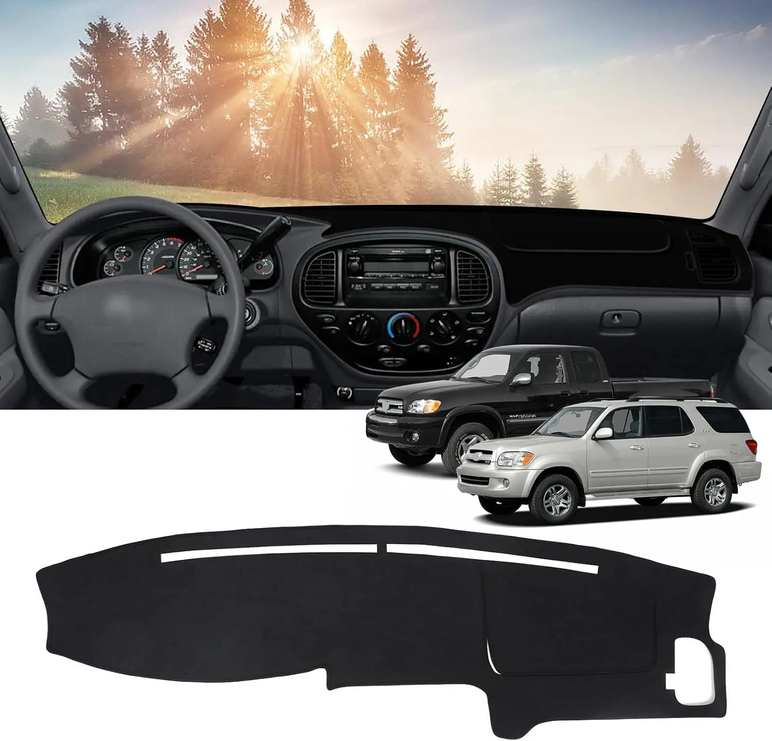 Dash Zerbino Central Console dashboard cover for Toyota Tundra 2000-2006 and Toyota Sequoia 2001-2007 Accessories