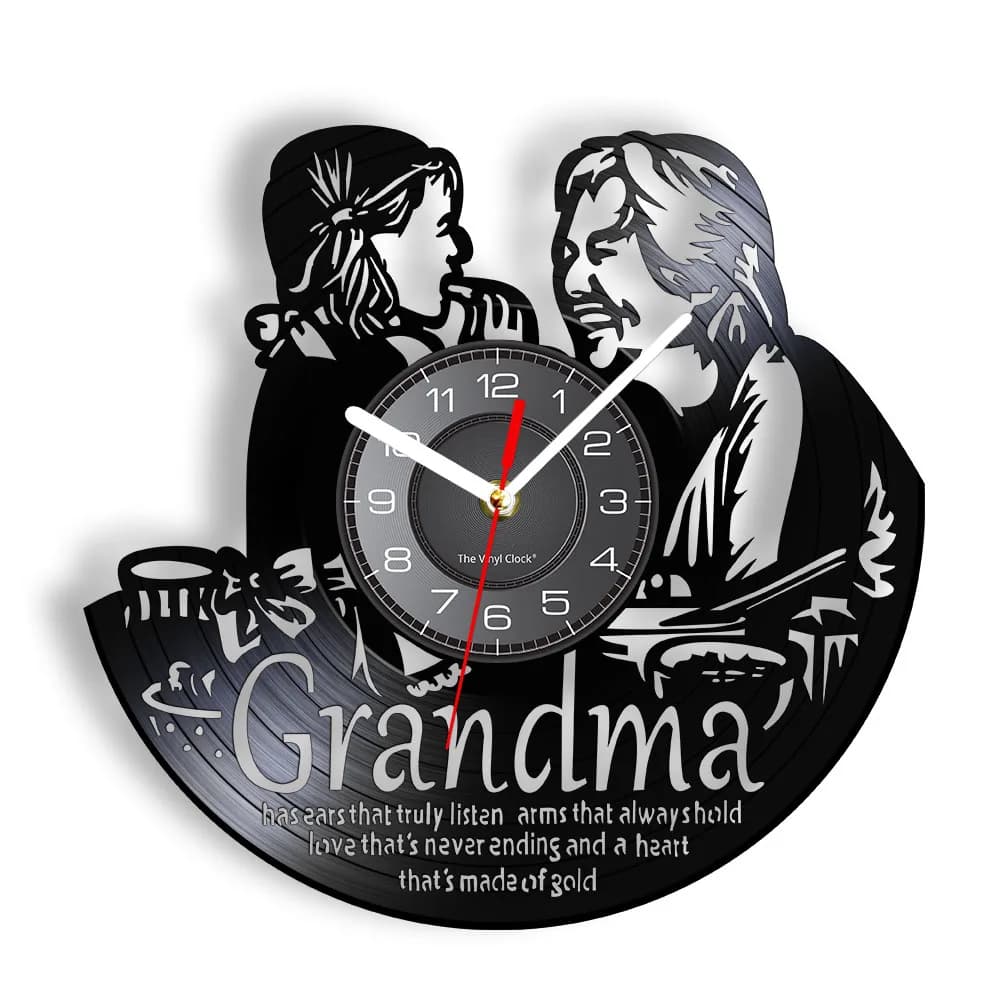 Orologio da Parete Personalizzato Nonna e Nipote, Orologio in Vinile con Citazioni per Mamma, Regalo di Inaugurazione Casa per Nonna