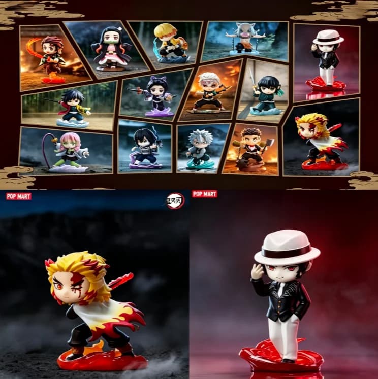 POPMART Demon Slayer Kimetsu No Yaiba Battle Series Blind Box Mystery Unboxing Anime Character Figure Toy Gift Collectible