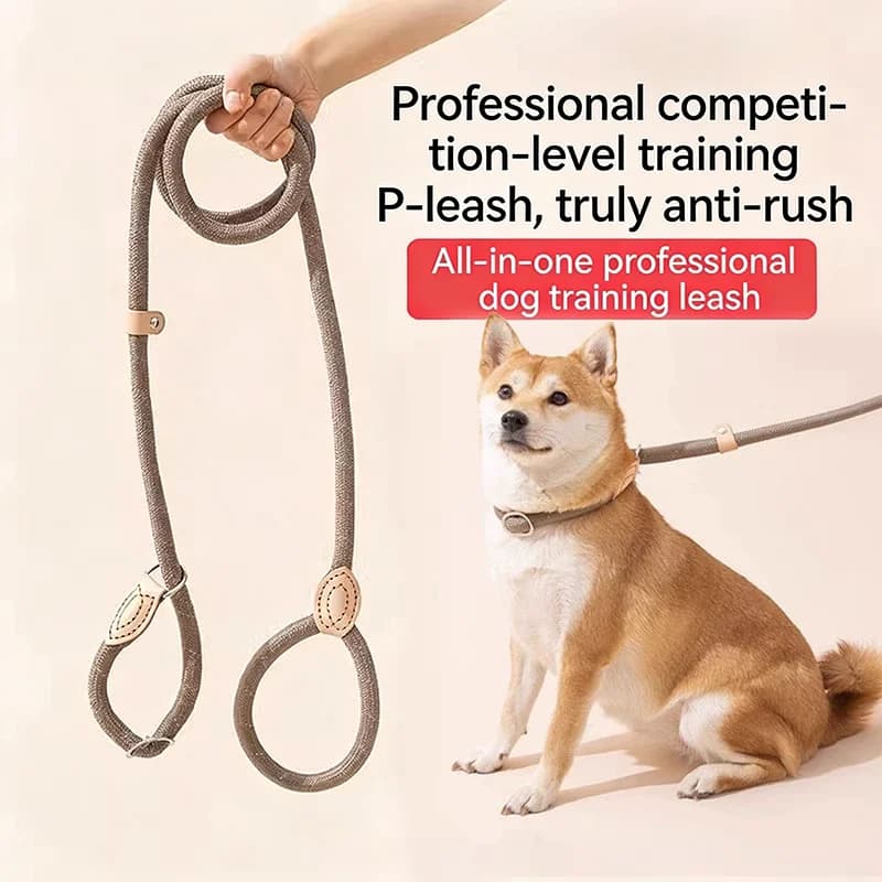 Guinzaglio per cani e gatti da 1,8 m, regolabile, a catena, in nylon, anti-trazione, indistruttibile, per passeggiate all'aperto e addestramento.