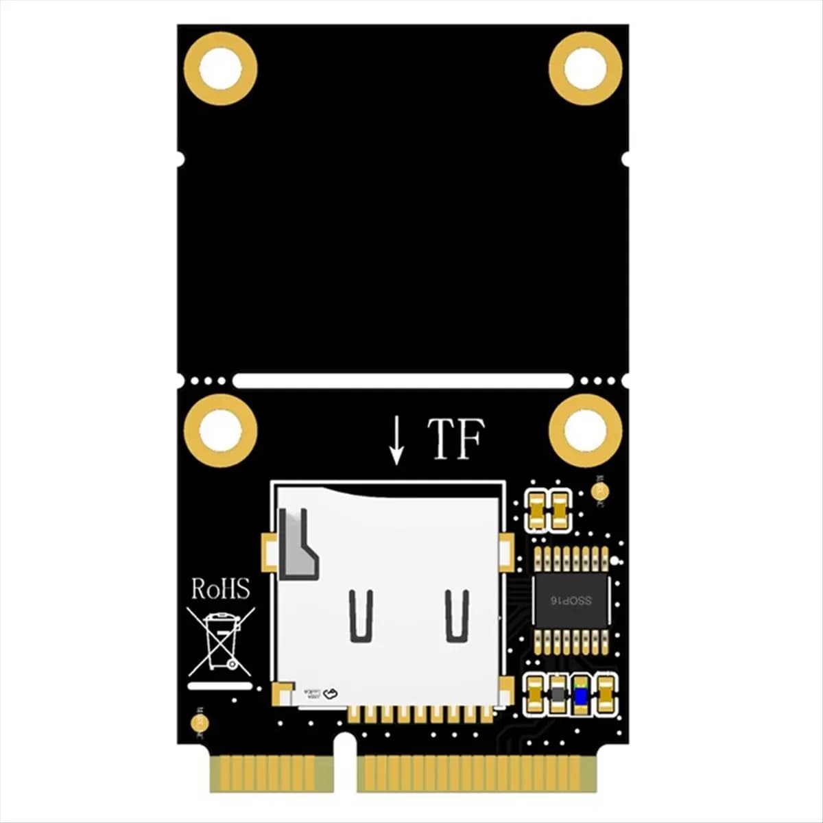 Adattatore per scheda di memoria Mini PCIE a TF Lettore di schede TF per notebook per router NAS Linux Windows OS Supporto a tutta altezza