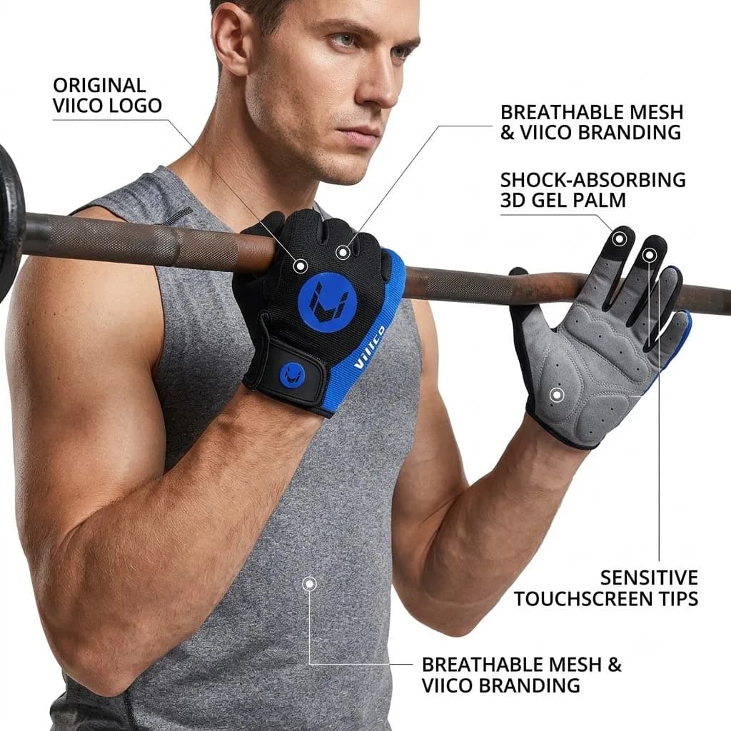 Gym Gloves Fitness Training Fingerless Women Men Bodybuilding Exercise Sports Gloves for Cycling Bicycle Anti Slip Breathable