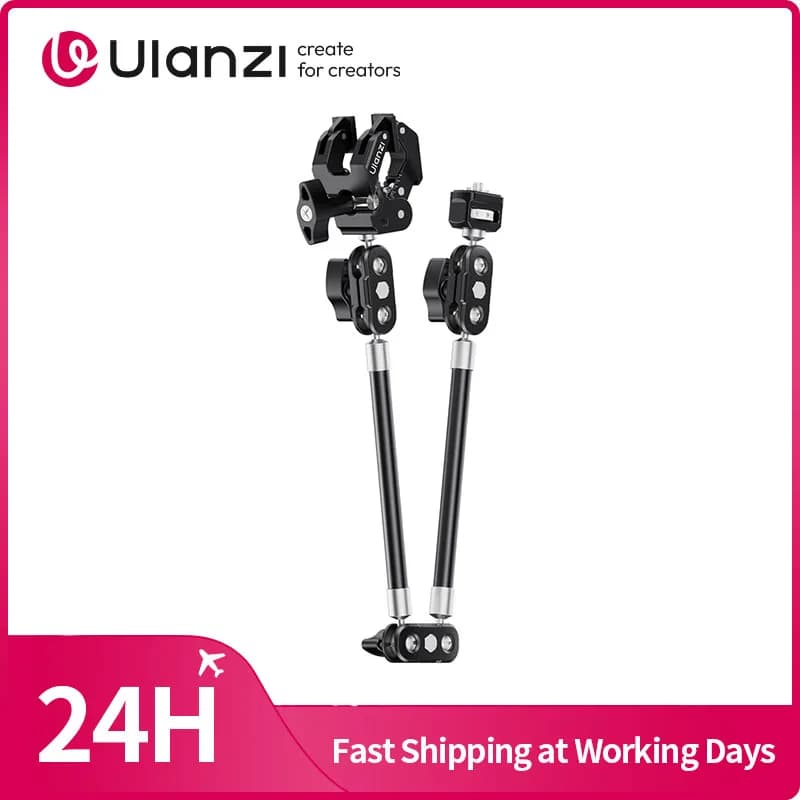 Kit Braccio Magico Ulanzi CO78 con Morsetto Super a 3 Griffe e Braccio Magico a 2 Sezioni con Clip per Telefono per Fotografia Interna/Esterna
