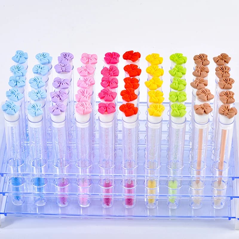 1Pc Colorful Papillon Brush For Eyelashes Tubes With Crystal Lash Mascara Sticks Eyebrow Pettine Spoolies Applicators Makeup Tools
