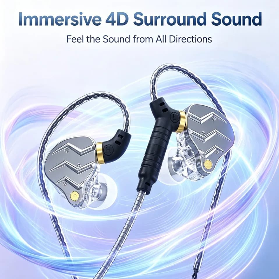 Gaming Earbuds HD Mic Wired Headphones Bass HiFi Earhook Headset Noise Reduction Auriculares
