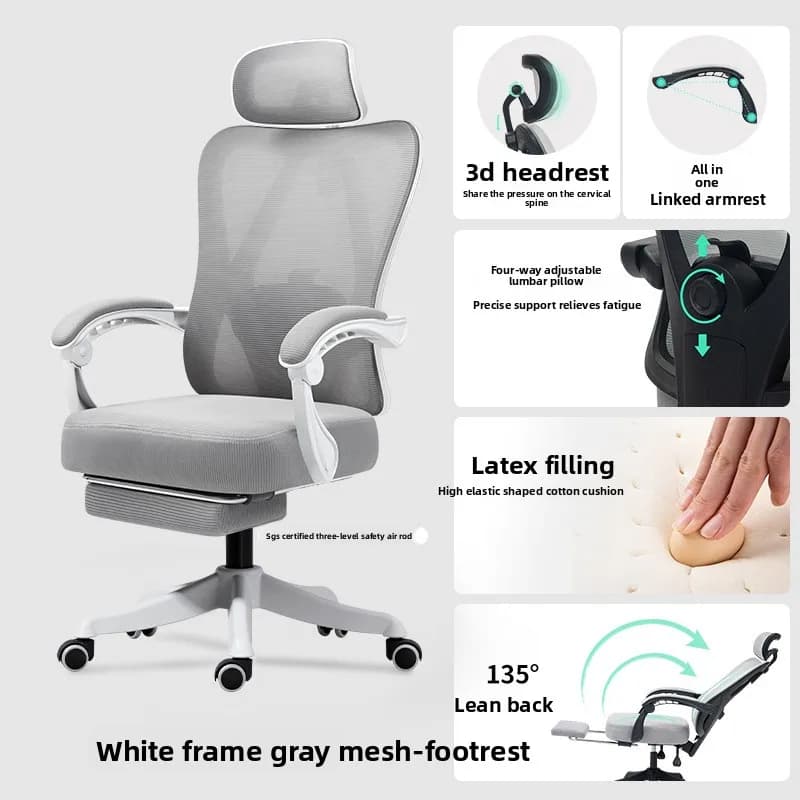 Sedia ergonomica multifunzionale, sedia da ufficio, sedia da casa, sedia da computer, sedia da gaming