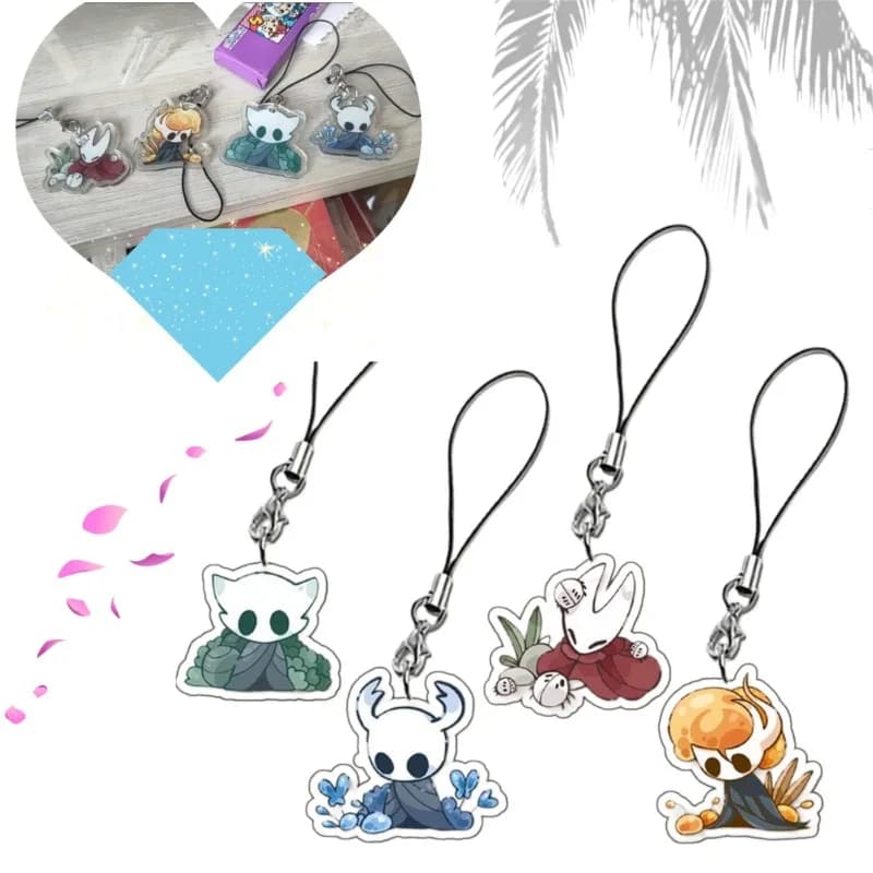 Catenella per telefono Hollow Knight, portachiavi a doppia faccia, simpatico ciondolo a tema cartone animato/anime, cordino decorativo per zaino studentesco, regalo