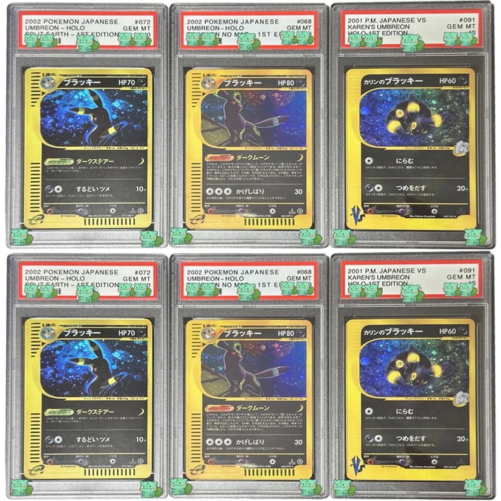 Serie di carte elettroniche Classic Ptcg Graded Collection Card 2002 Umbreon giapponese Holo Split Earth-1St Ed Gem Mt 10 Card Flash Etichetta regalo