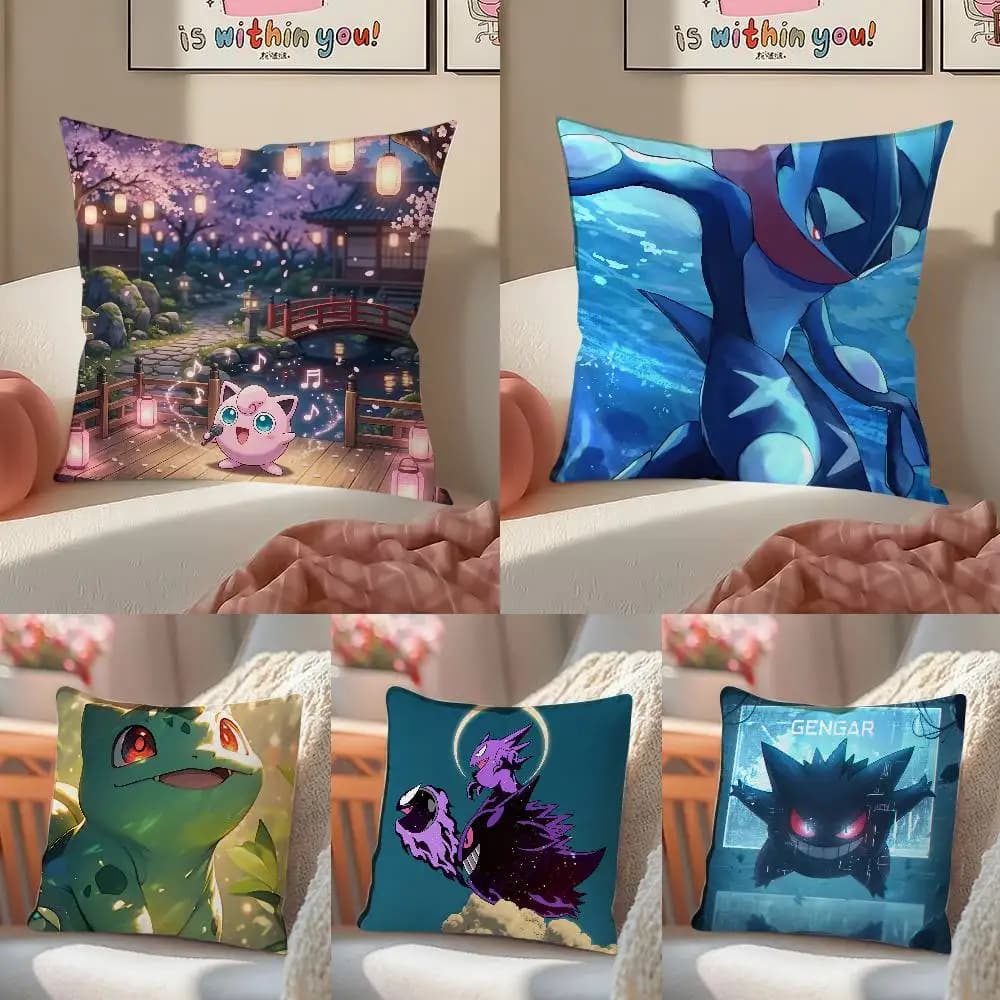 Pokemon Jolteon Anime Plush Pillow Cover Soft Short Plush Cushion Cover For Sofa Bedroom Home Decor Gift Decoration