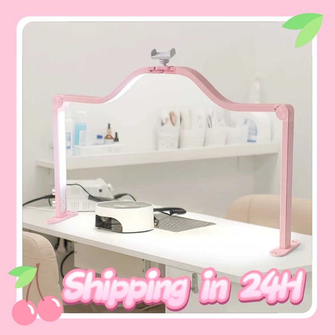 48W Half-Luke Nail Lamp, Double Folding Table Lamp for Manicure, Beauty Salon, Rotating Switch, Half-Moon LED Light for Nail Desk