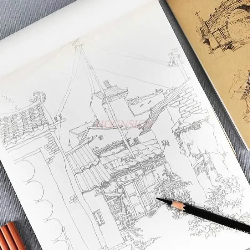 1pcs Beginners with zero foundation drawing, sketching, outlining, landscape sketching, sketching, copying, template