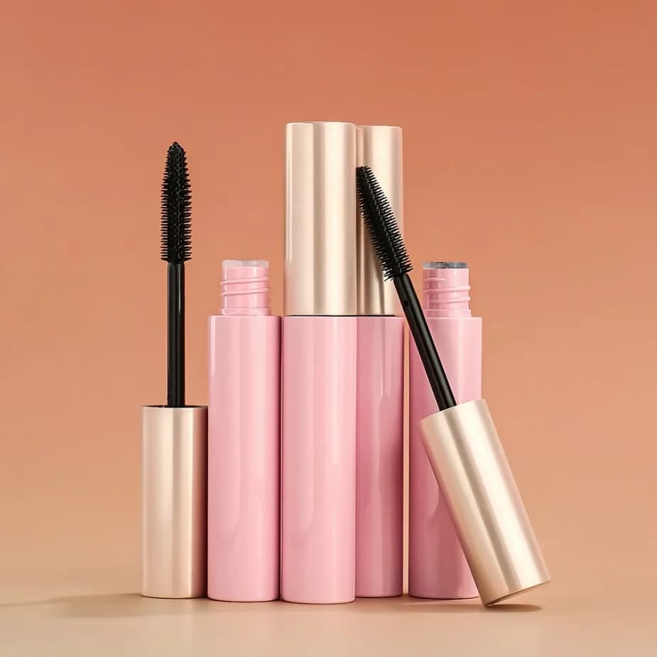 Custom Logo Vegan Round Tube Pink Long-Term Curling Mascara Long-Term curled lashes thick natural thick curled lashes Private label makeup