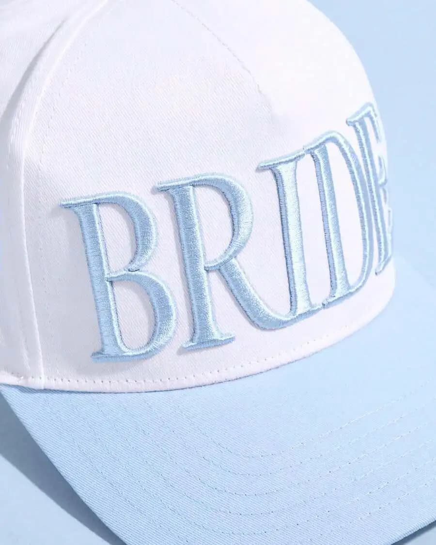 White And Blue Bride Trucker Hat For Bachelorette Party Bridal Shower Wedding Accessory