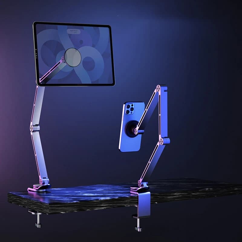 Tablet Support Pad Support Portable Monitor Support Phone Support Adjustable Rotating Tablet Clip Support for Laptop