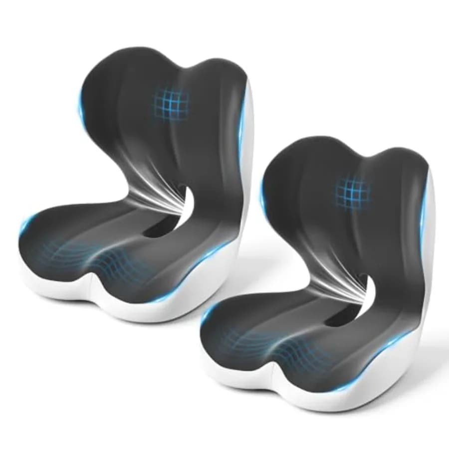 Cuscino per Sedile Auto in Memory Foam con Design Ergonomico a L per Sedie da Ufficio, Camionisti e Persone che Siedono a Lungo, e per Sedie a Rotelle