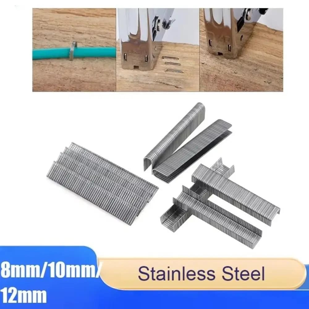 1000Pcs 8/10/12mm Door Shaped Staples Nails Stapler Machine Accessories Framing Work U Shaped Staples Manual Staples Woodworking