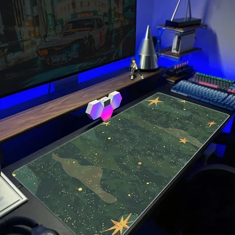 Tappetino da scrivania antiscivolo, tappetino per mouse da gaming con bordi cuciti, facile da pulire, impermeabile.