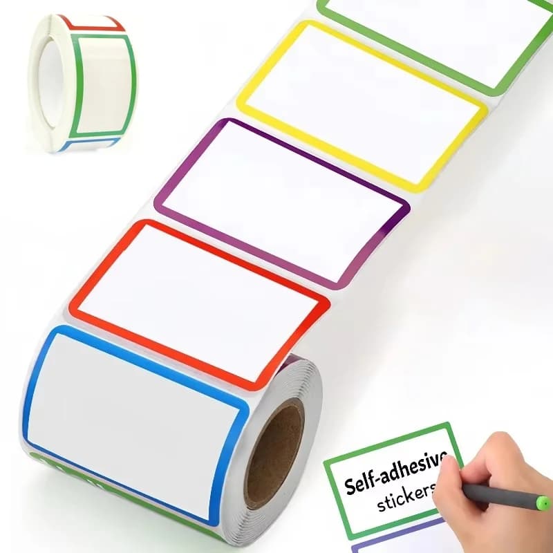 1 Roll of Labels Customized Colorful Stickers for Names, Children, School, Teachers, Office, Chancellery, Water Bottles, Desk