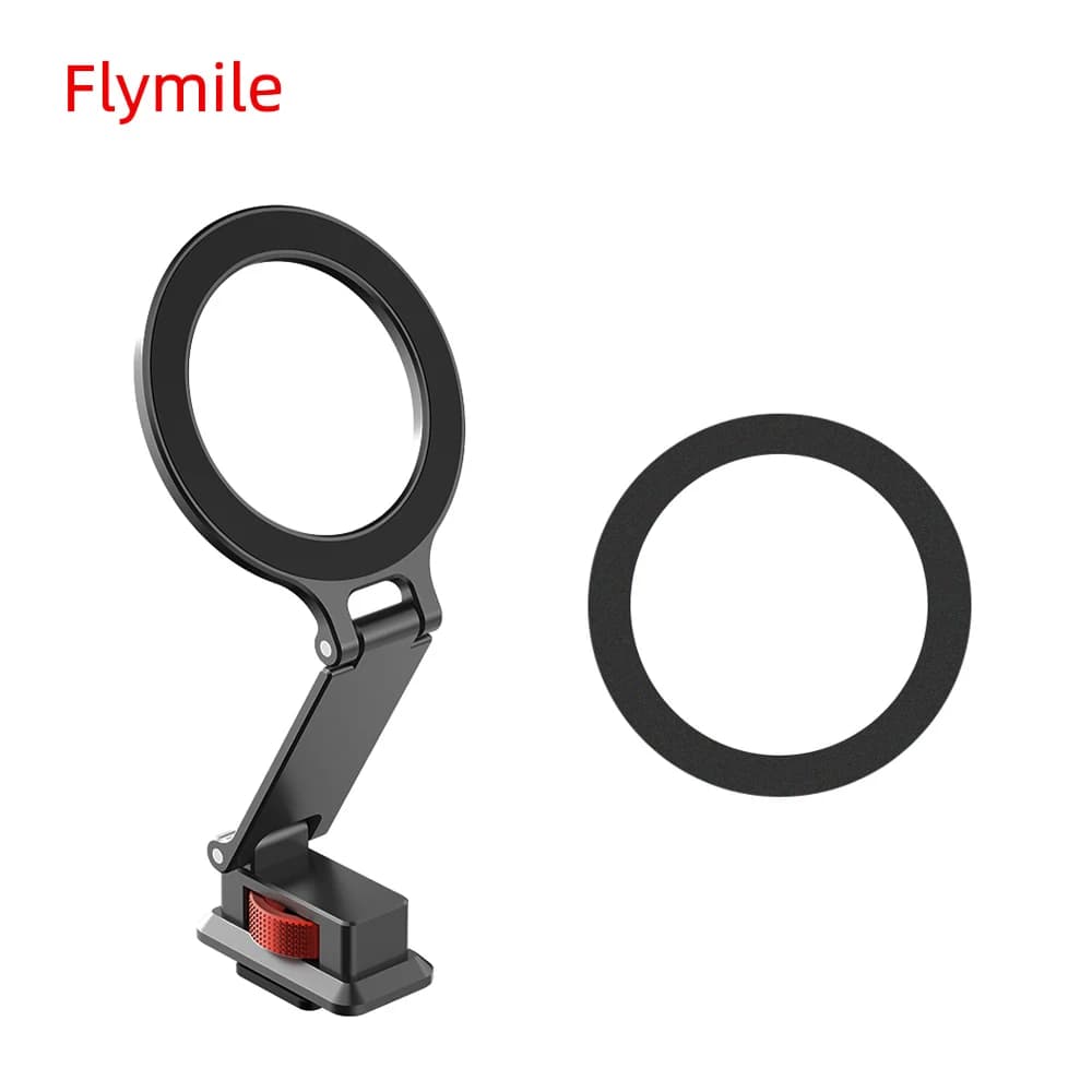 Metal Flymile Magsafe Magnetic Stand with Cold Shoe Adapter for Tripod and Teleprompter for iPhone 17 16 15 14 13
