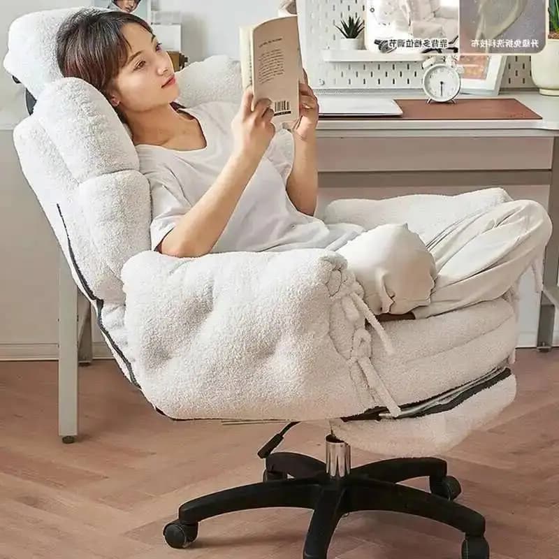 Sedie da ufficio in velluto con schienale regolabile Sedia da ufficio per camera da letto Comode sedie nordiche con ascensore e girevoli per sala giochi