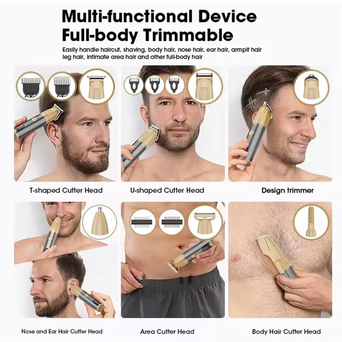 update. YJ-101 with Charging Base IPX6 Body Beard Foil Face Shaver Hair Trimmer for Men 6 in 1 Rechargeable Electric Razo 20mm