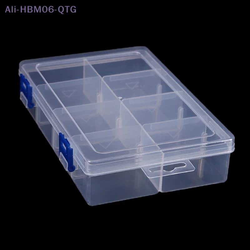 [New] Multifunctional Tool Case 20*13.5*4.5cm Large 8 Grids Plastic Storage Box Screw Electronic Component Transparent Organizer