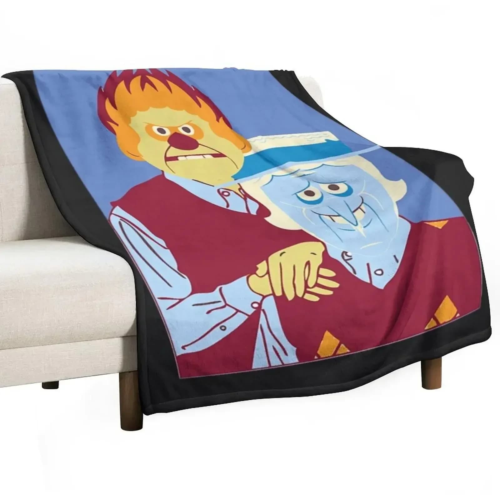 Snow Miser T-Shirt, coperta leggera e accogliente con stampa dei fratelli Snow e Heat Miser, per letto e divano