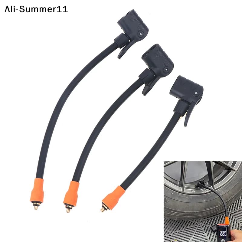【A6L】【Au】M6 Thread Locking Air Chuck With Air Tube, Standard Tire Valve Fine Thread, Suitable For M6 Thread Integrated Air Pump