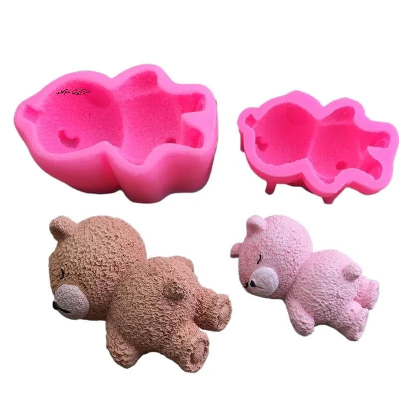 1 pezzo carino 3D orso addormentato cupcake topper stampo in silicone per mousse torta gelato accessori per decorazioni da forno fai da te