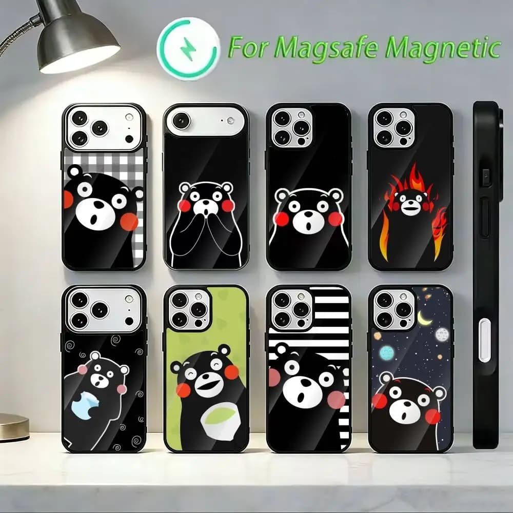 Cartoon K-Kumamon Phone Case For iPhone 14,16,15,13,17,12,Plus,Pro,Max Magnetic For Magsafe Frosted Cover