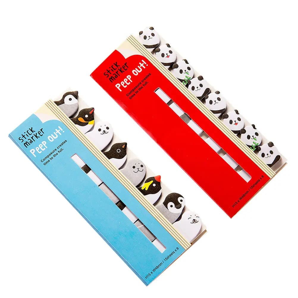 2 Pezzi Segnalibri a Forma di Animali Carini, Segnapagina Assortiti a Cartone Animato, Blocco Note Adesivo per Documenti, Agende, Libri, Scuola, Ufficio