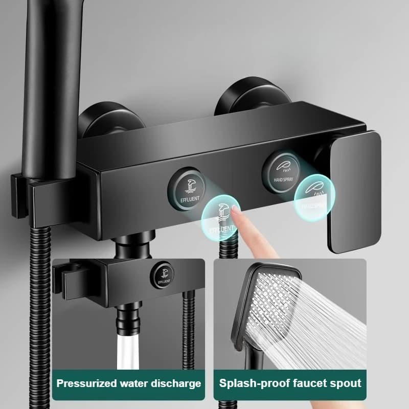 Rubinetto per acqua calda e fredda a parete Set soffione doccia pressurizzato Rubinetti per vasca domestica Accessori per doccia Miscelatore per bagno
