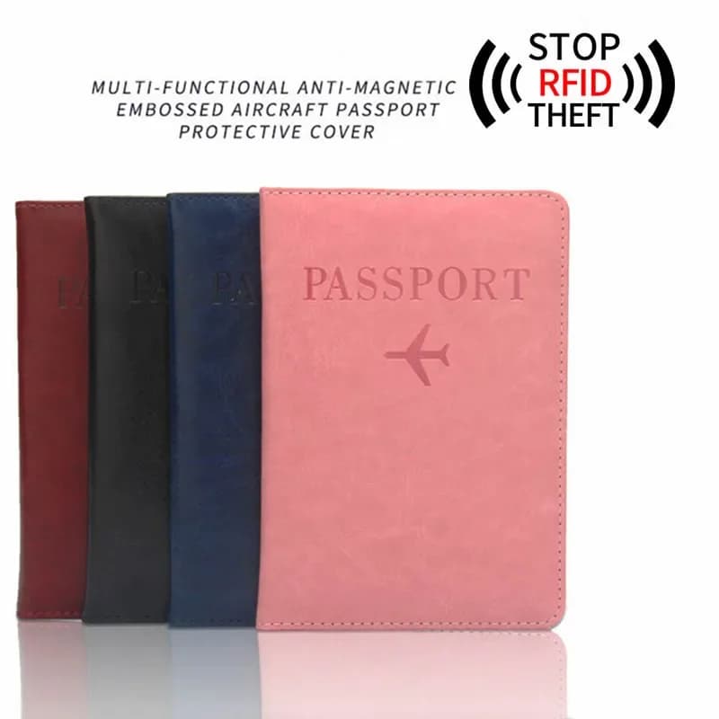 Custodia per passaporto per aereo antimagnetico e antifurto borsa per portafoglio uomo donna porta indirizzo in pelle Pu accessori da viaggio portatili