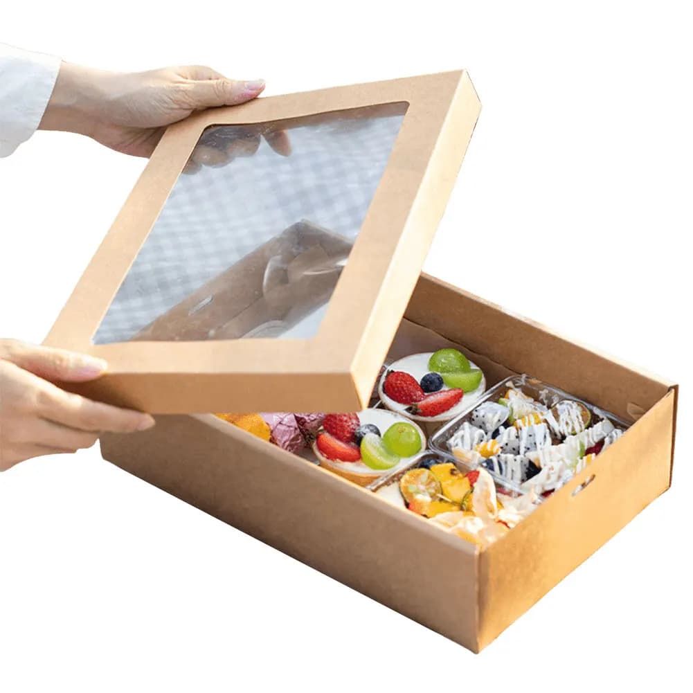 Scatole da forno per picnic da 2 pezzi Scatole di carta usa e getta per pollo fritto Contenitore per alimenti da picnic Forniture per feste di compleanno