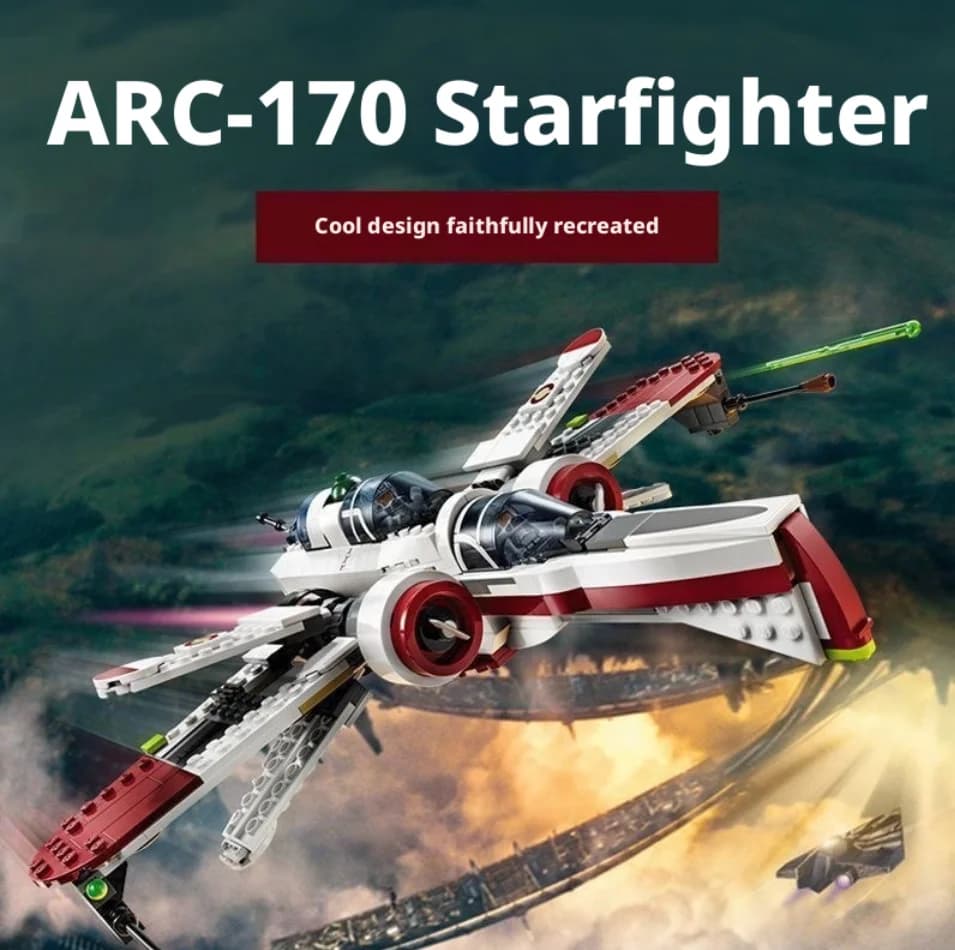 2026NEW 75402 497PCS ARC-170 Starfighter Building Blocks Spacecraft Model Home Furnishing Ornament