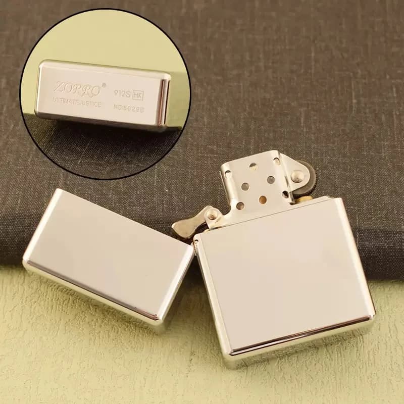 ZORRO Retro High End Heavy Armor Brass Titanium Windproof Fuel Oil Lighter 3/5 Hinge Metal Lighters Lighters Smoking Accessories