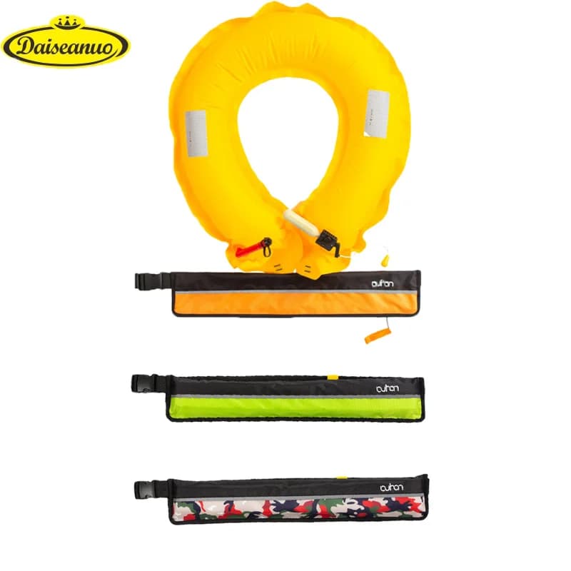 Pacchetto cintura gonfiabile PFD giubbotto di salvataggio Auto manuale cintura di vita giubbotto di salvataggio adulto boe rotonde per SUP Paddleboard Kayak canoa canottaggio