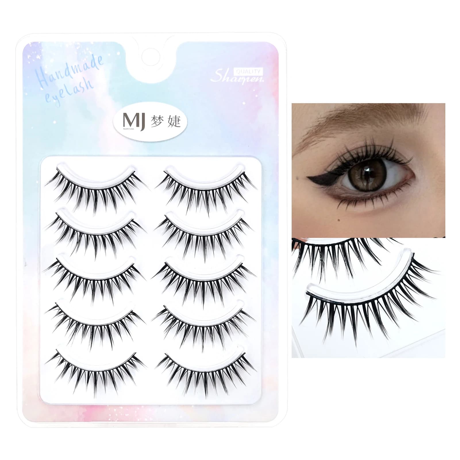 Black-band fake lashes Full Strip thick Long lashes with soft volume for cosplay and daily use with cross-breed design