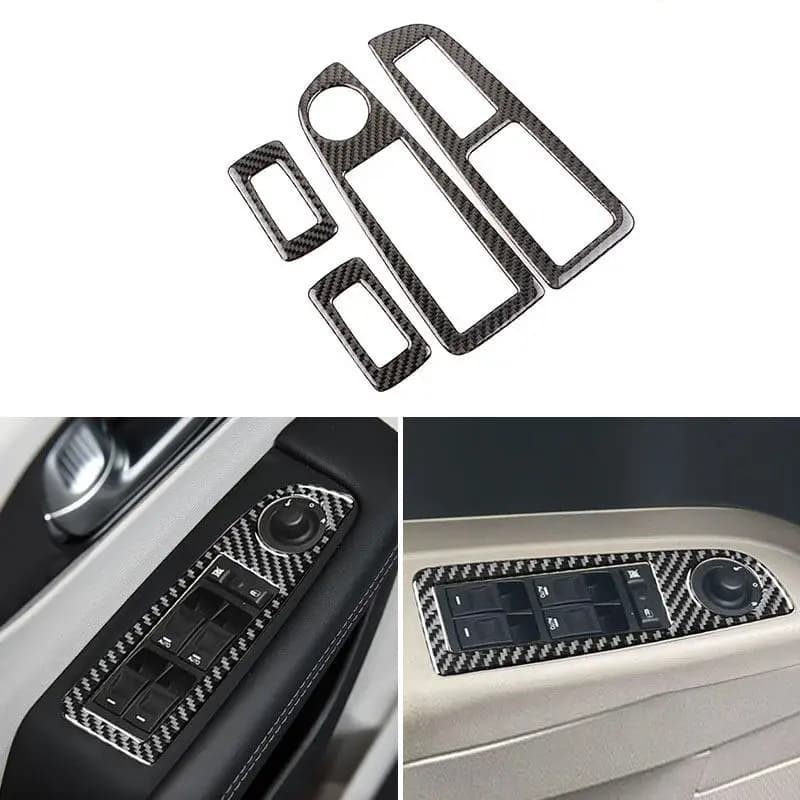 4pcs Car Window Switch Button Panel Frame Interior Accessories Trim For Chrysler 300 300C Dodge Charger Magnum 2005 2006 2007
