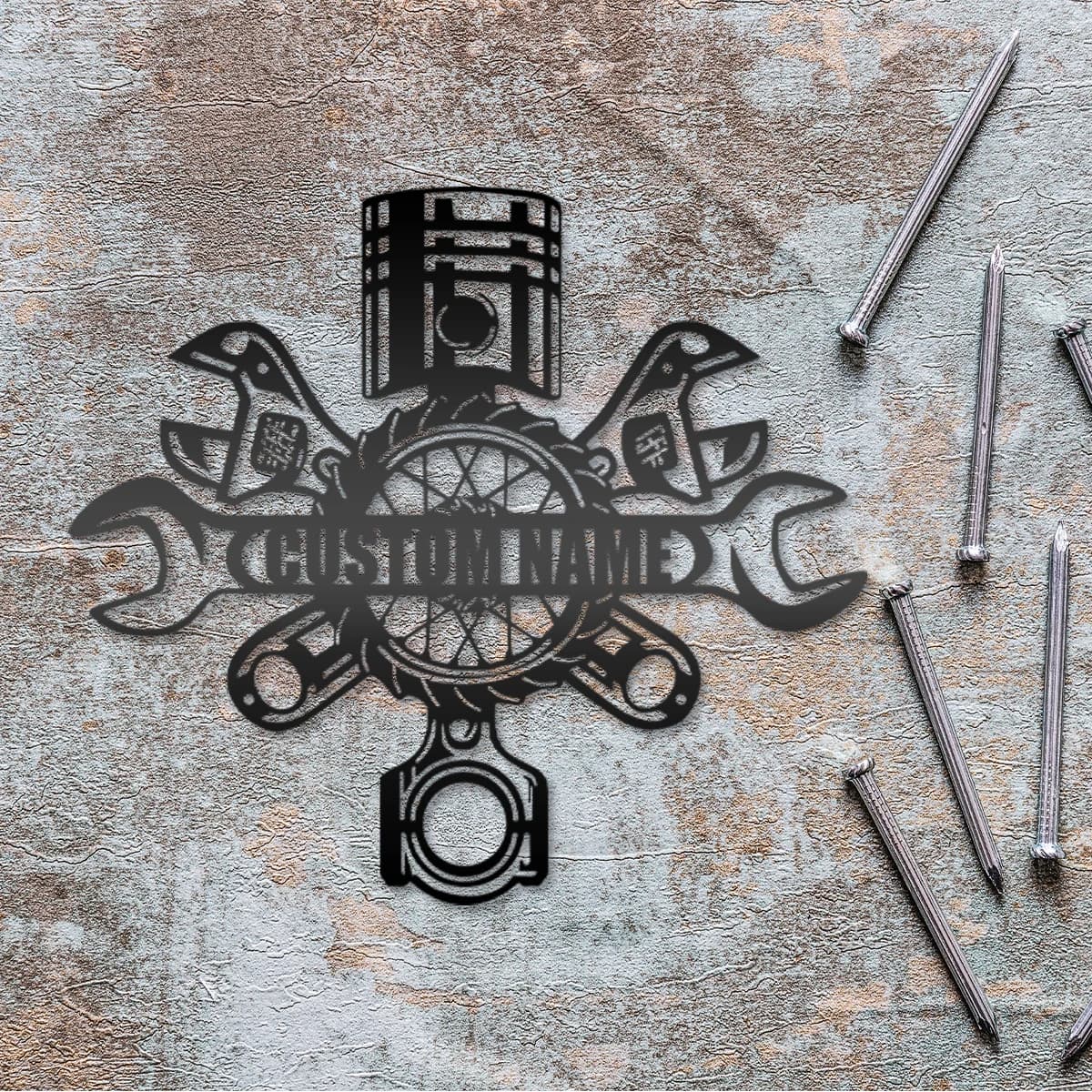 1pc moda riparazione auto nome personalizzato targhe da parete in ferro per la decorazione del garage targhe personalizzate in metallo negozi di riparazione auto