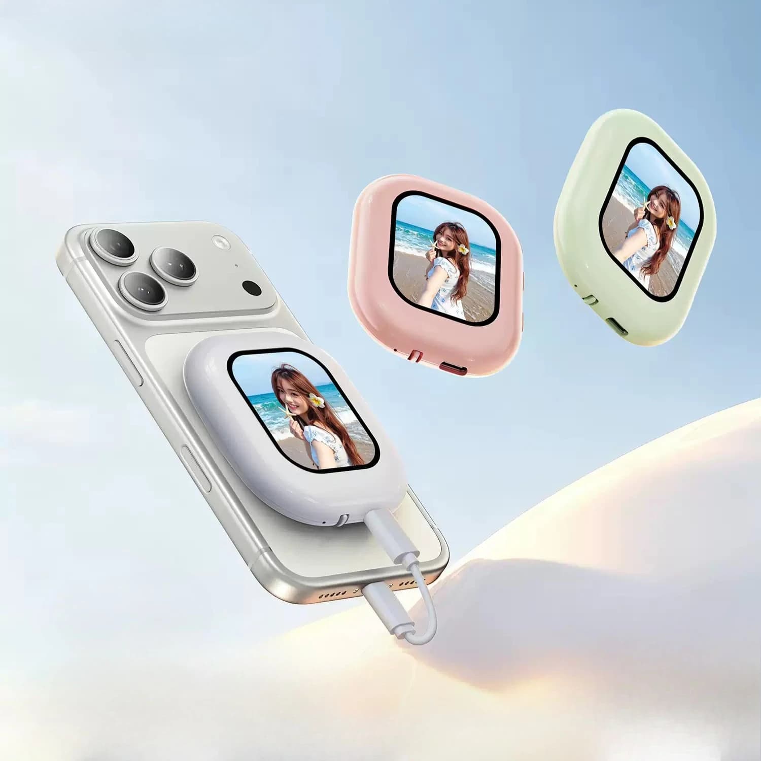 Mini Proiettore Wireless Magnetico per Schermo del Telefono, Fotocamera Posteriore per Selfie e Video, Ideale per Vlog e Live Streaming
