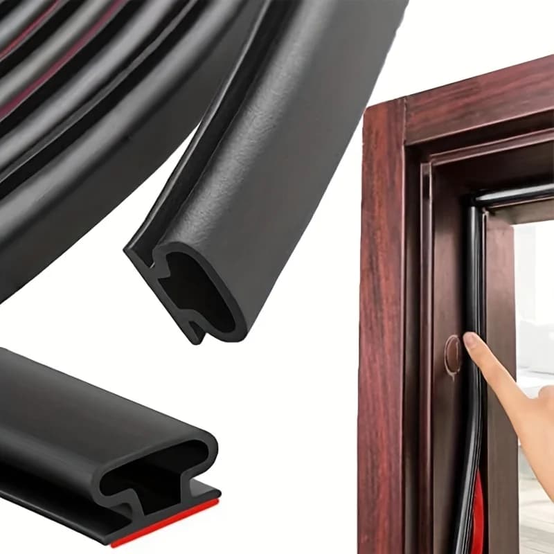 Striscia sigillante per porte e finestre di sicurezza, 1 pezzo, in TPE, resistente alle intemperie, anti-collisione, isolamento acustico, autoadesiva