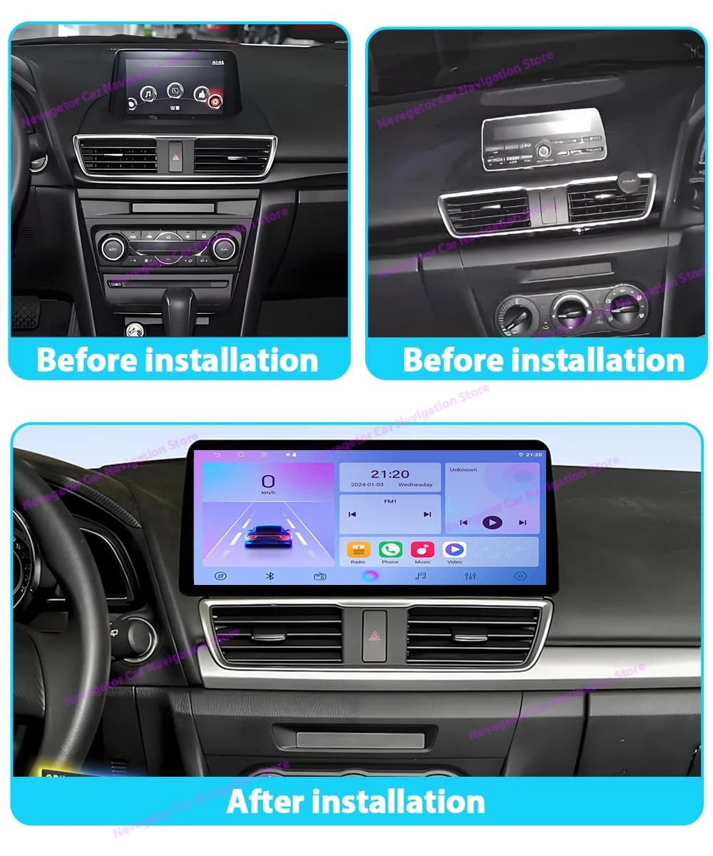 12.3 inch For Mazda 3 Axela BM 2013-2017 Android Auto Car Radio Multimedia Video Player WIFI GPS Navigation Stereo No 2din dvd
