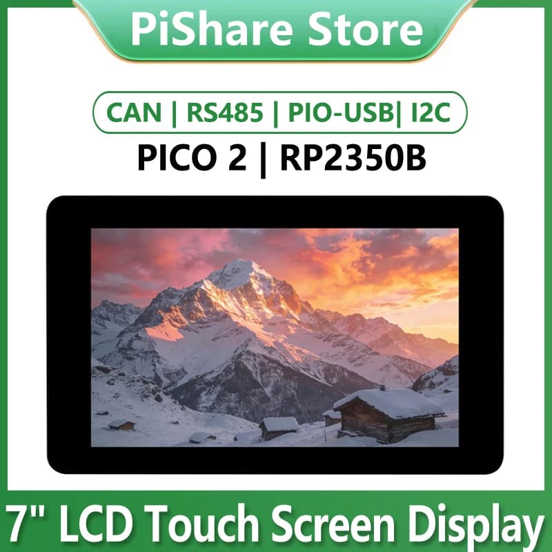 Raspberry Pi Pico 2 RP2350B 7 Inch Capacitive Touchscreen Development Card 7 Inch LCD Display 800×480 65K Color