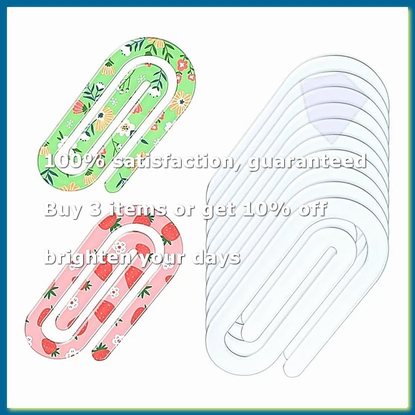 Sublimation Blanks Acrylic Paper Clips 10 Pack 4x2 Inch Jumbo Clear Clips for Heat Transfer DIY