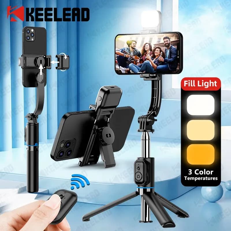 KEELEAD Selfie Stick 1070mm con luce di riempimento Supporto per telefono staccabile Bluetooth senza fili per smartphone Huawei Xiaomi iPhone