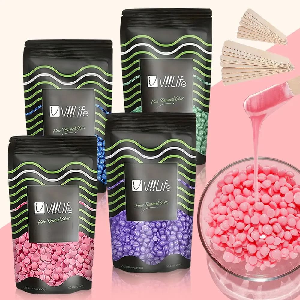 Viilife 100g Fagioli di cera dura Macchina per il riscaldamento Macchina per la depilazione Macchina per la fusione della cera Pellicola calda Ceretta indolore Depilazione unisex
